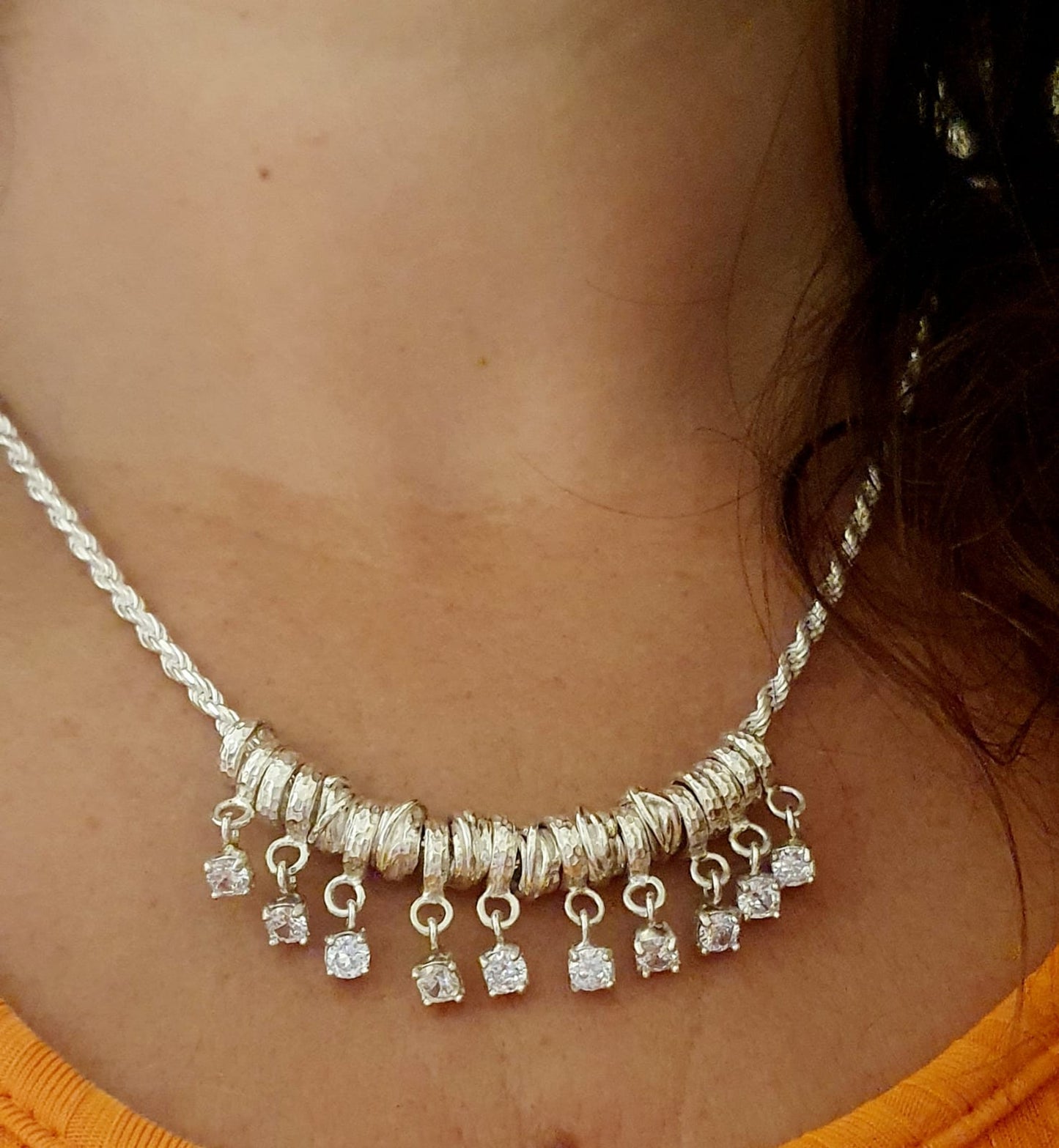 שרשרת כסף זירקונים