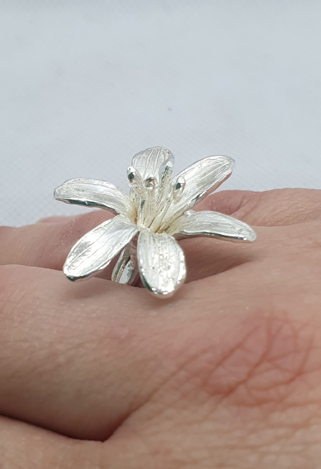 טבעת פרח כסף - חלמונית