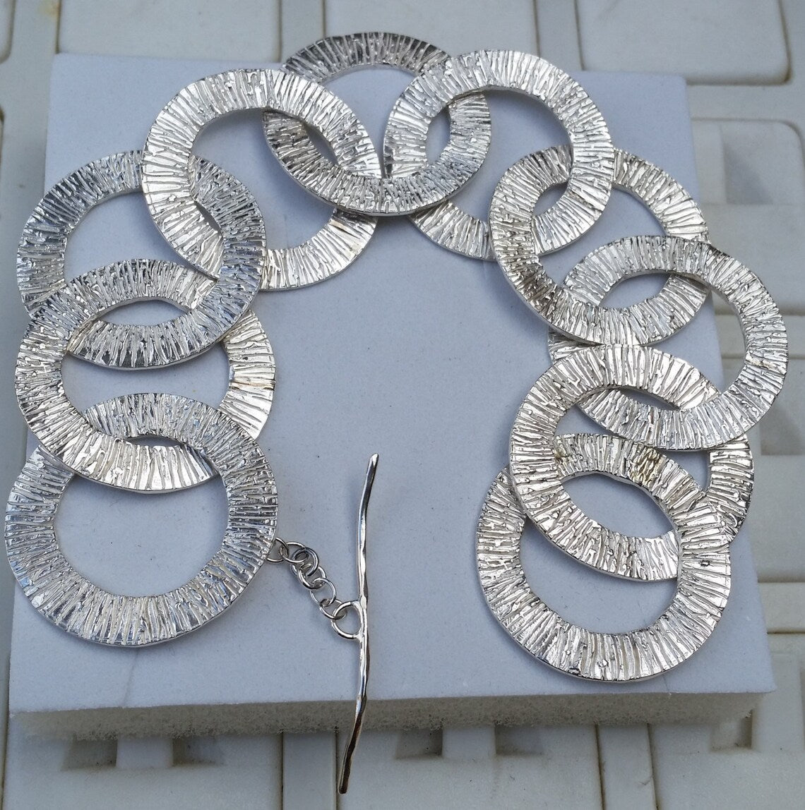 צמיד כסף חוליות חישוקים