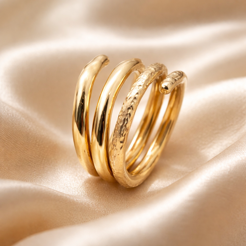 טבעת זהב 14 קראט ספירלה