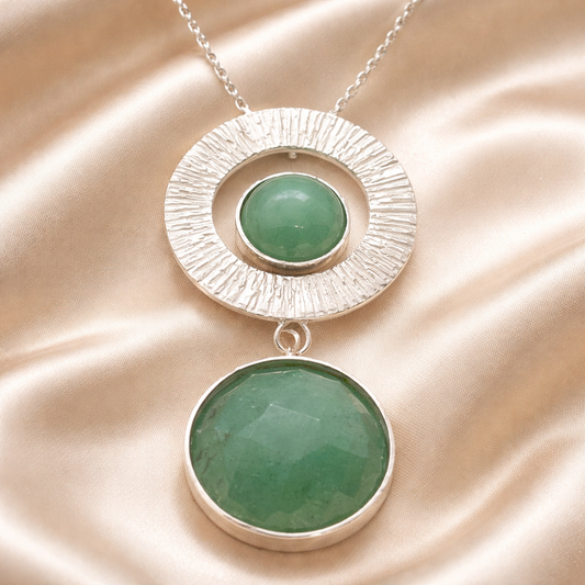 תליון כסף ארוך עם אוונטורין