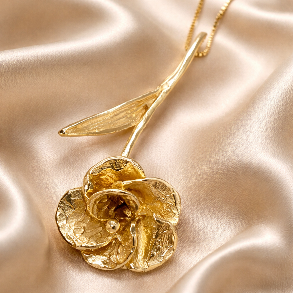 תליון פרח הכלנית בזהב 14 קראט