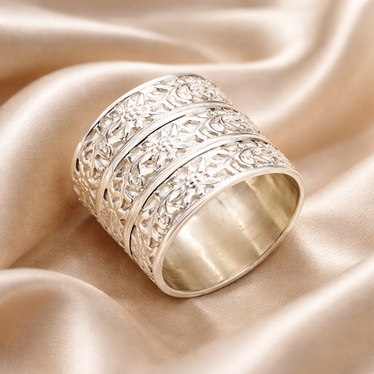 טבעת כסף רחבה