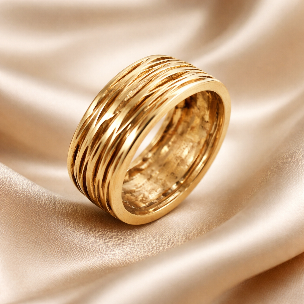 טבעת נישואין זהב 14 קראט - חבצלת