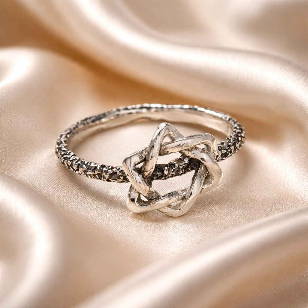 טבעת כסף מגן דוד