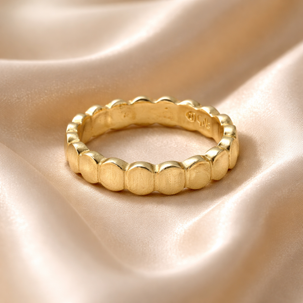 טבעת זהב 14 קראט עיגולים
