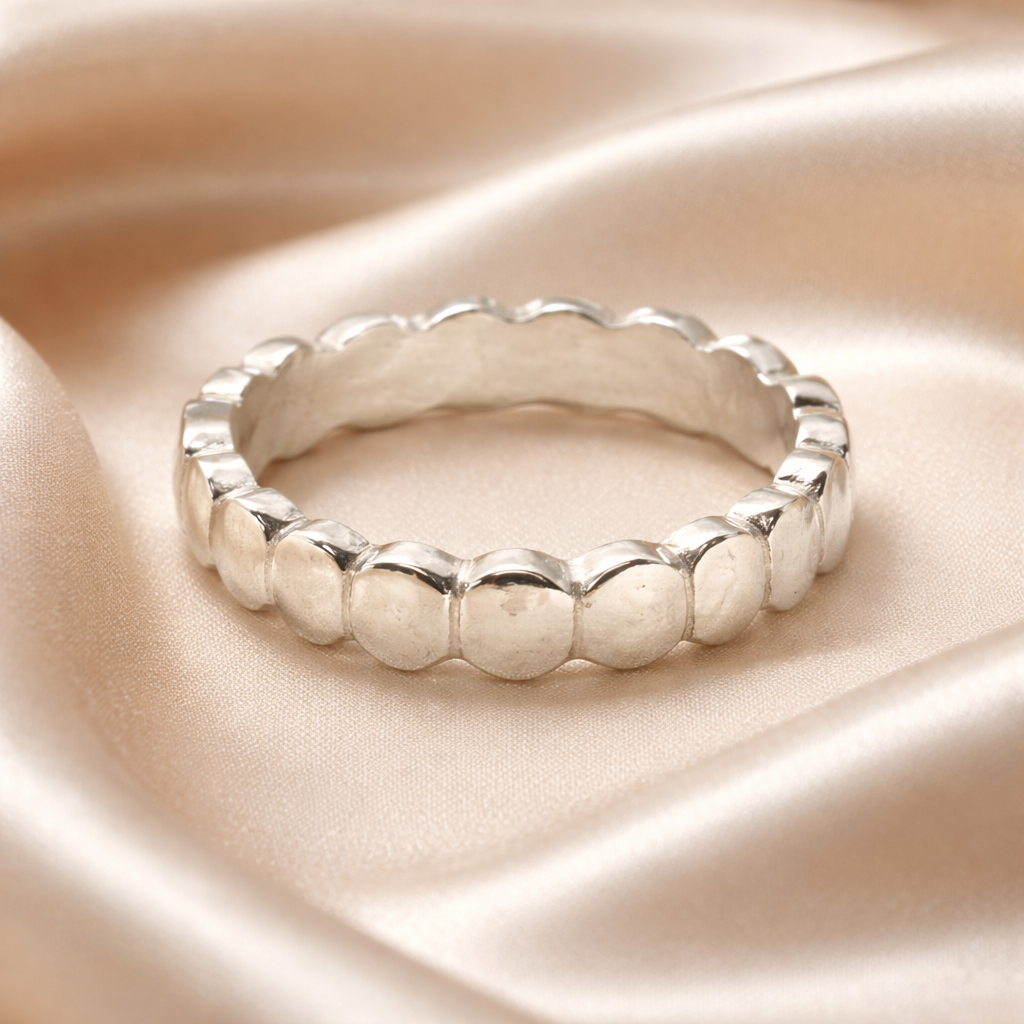 טבעת כסף עיגולים