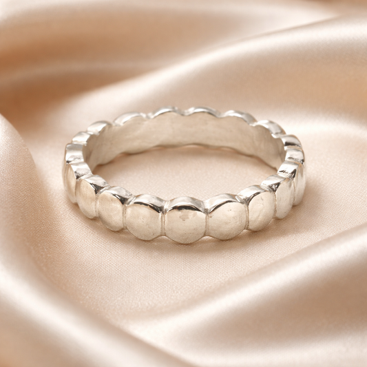 טבעת כסף עיגולים