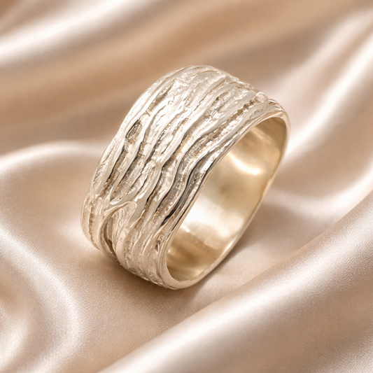 טבעת כסף מפוסלת ,טבעת נישואין