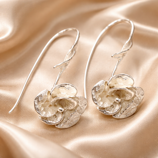 עגילי כסף פרח הכלנית