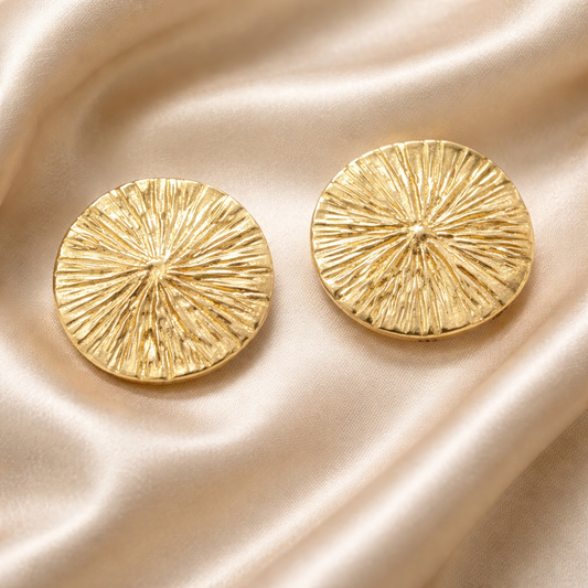 עגילי זהב צמודים עגולים