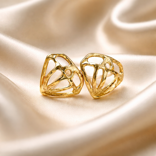 עגילי זהב 14 קראט צמודים