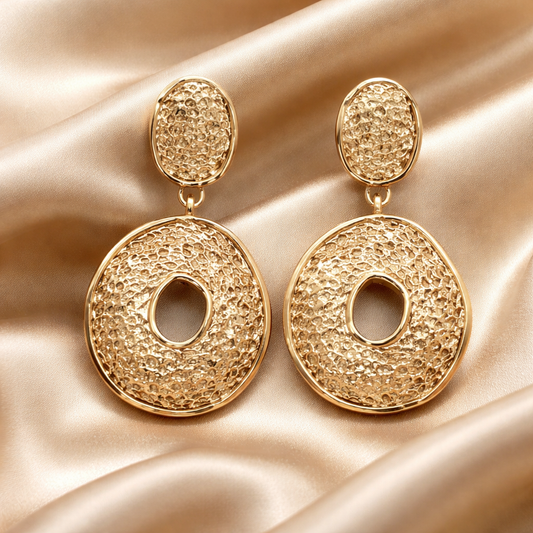 עגילי זהב 14 קראט נברשת מתנדנדת