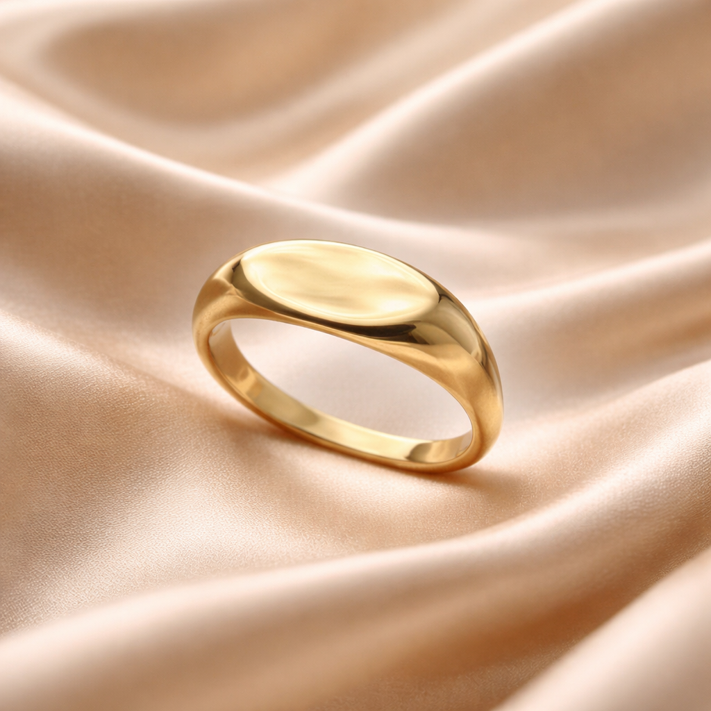 טבעת זהב חותם עדינה