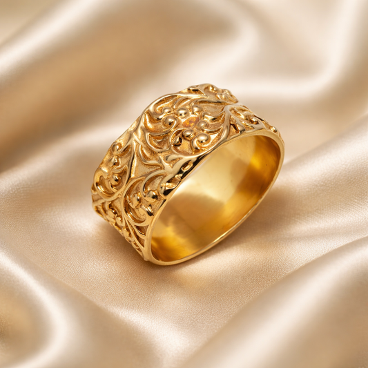 טבעת נישואין 14 קראט - חמניה