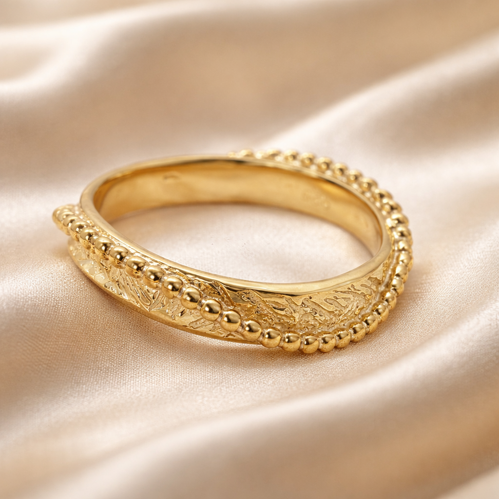 טבעת נישואין 14 קראט - רקפת