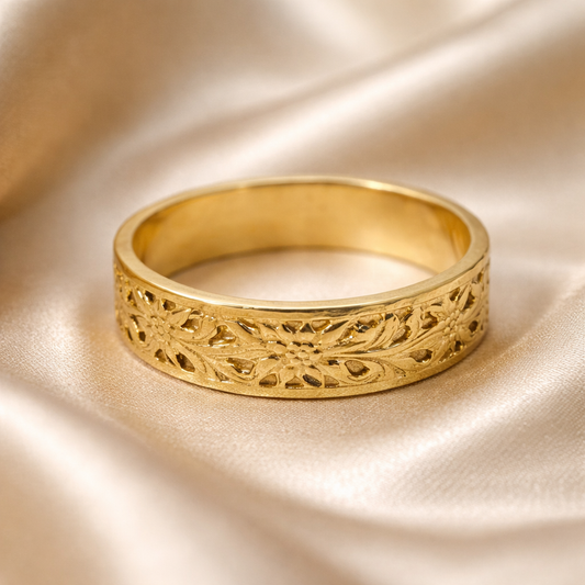 טבעת נישואין 14 קראט - חרצית