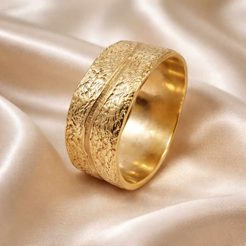 טבעת נישואין 14 קראט - אדמונית