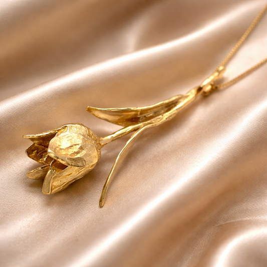 תליון זהב פרח הצבעוני