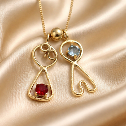 תליוני ילדים מזהב עבור אמא וסבתא