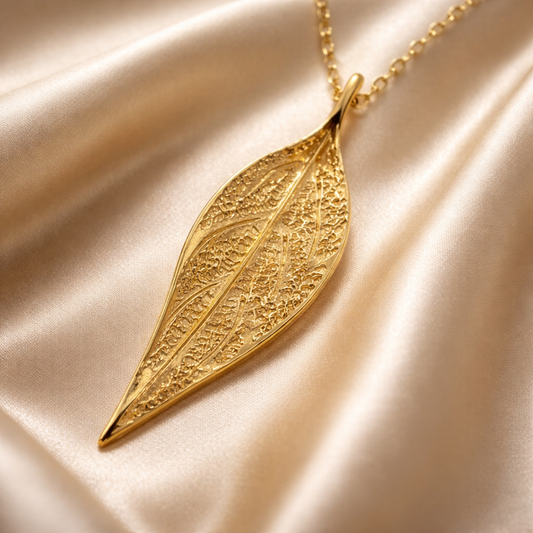 תליון זהב 14 קראט עלה