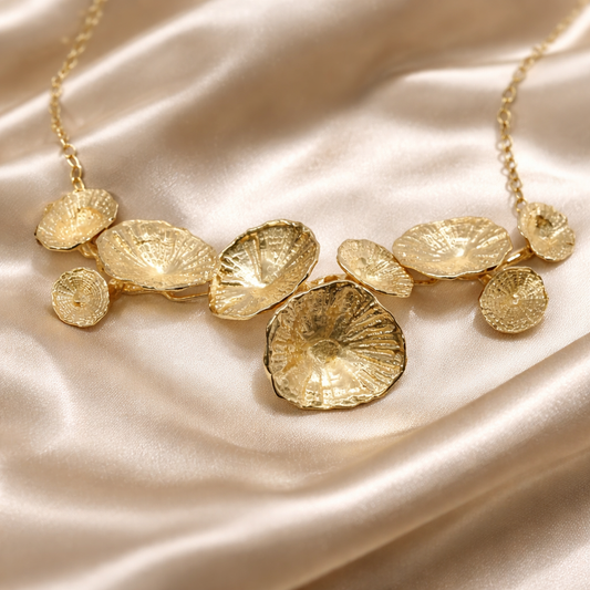 מחרוזת זהב 14 קראט צדפים