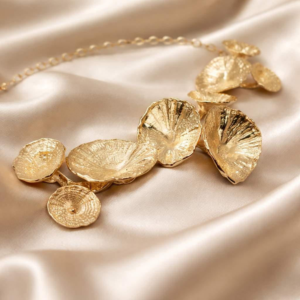 מחרוזת זהב 14 קראט צדפים