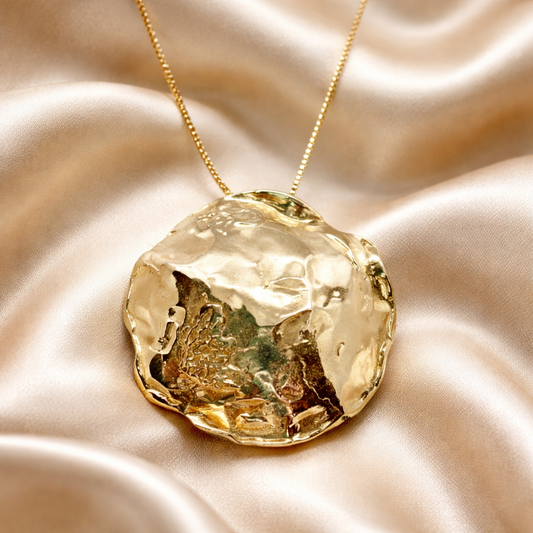 תליון זהב 14 קראט עיגול גדול