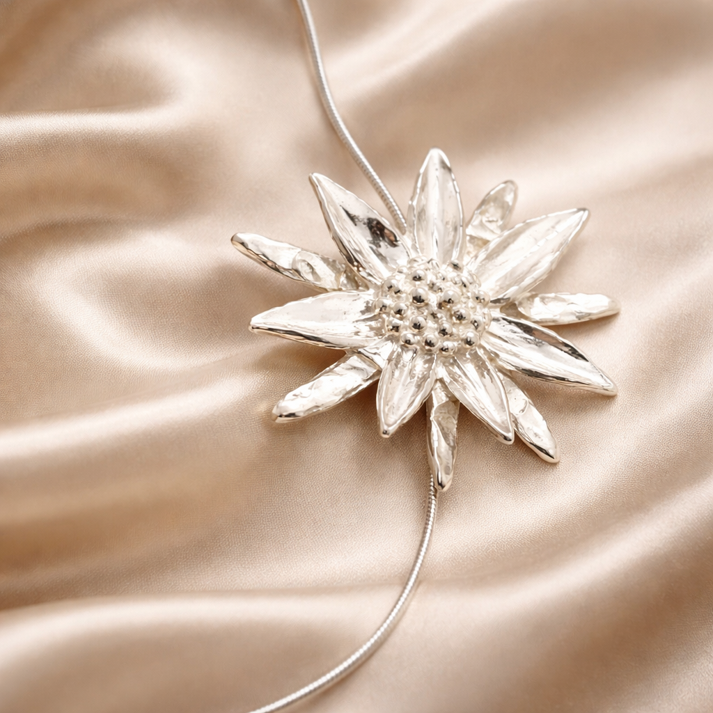 שרשרת כסף פרח החרצית