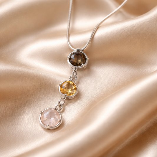 תליון כסף מרובה אבני חן