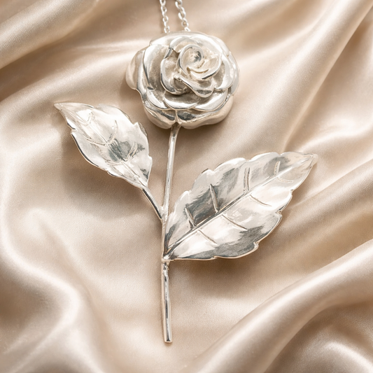 תליון כסף פרח השושנה