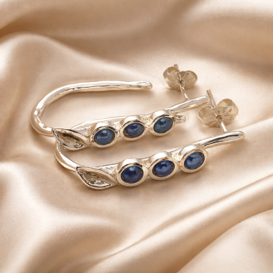 עגילי חישוק וספיר