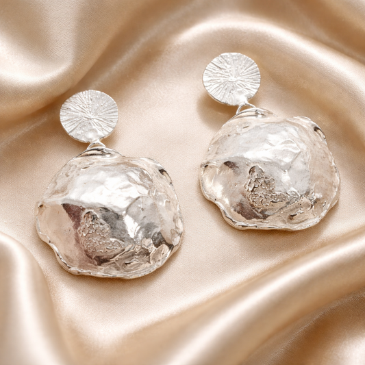 עגילי כסף גדולים צמוד מתנדנד