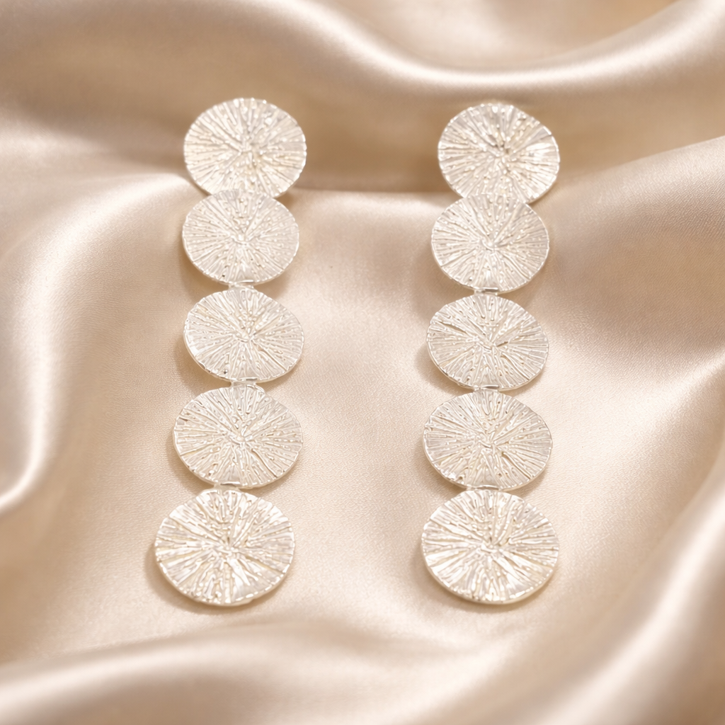 עגילי כסף צמודים וארוכים