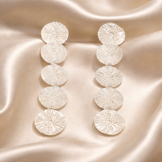 עגילי כסף צמודים וארוכים