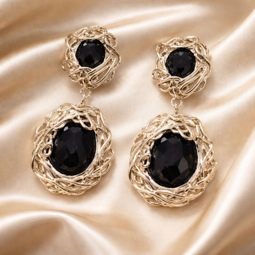 עגילי כסף ארוכים עם אוניקס