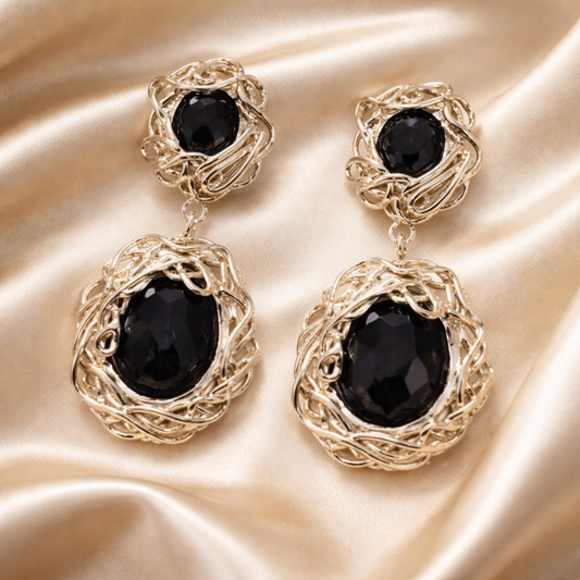 עגילי כסף ארוכים עם אוניקס