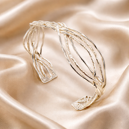 צמיד כסף פתוח מתכוונן