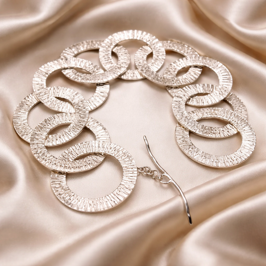 צמיד כסף חוליות חישוקים