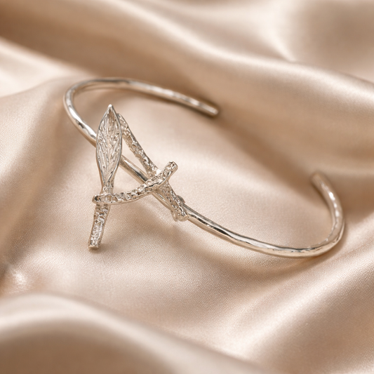 צמיד כסף אותיות ואבן הלידה