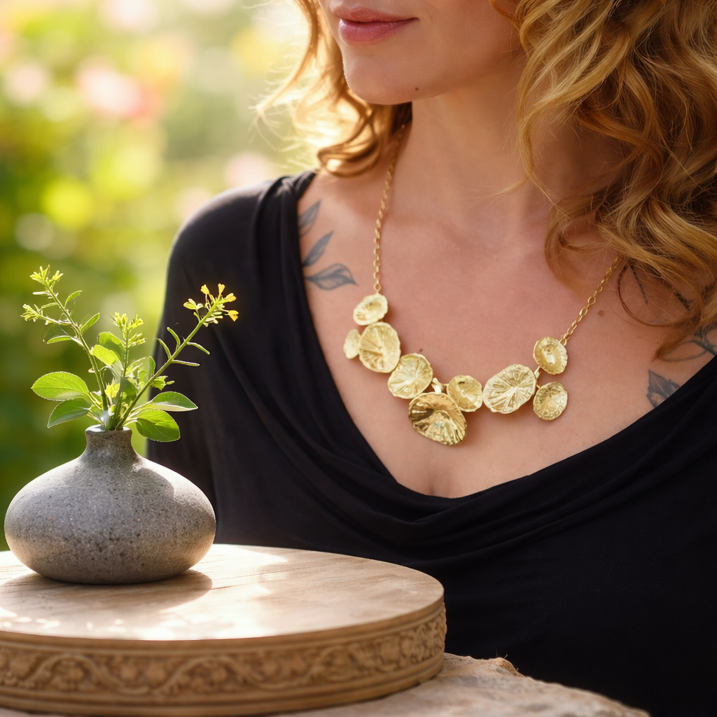 מחרוזת זהב 14 קראט צדפים