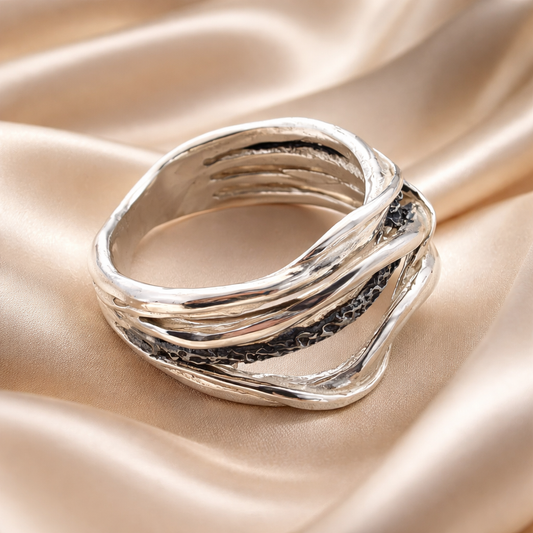 טבעת כסף עם השחרה