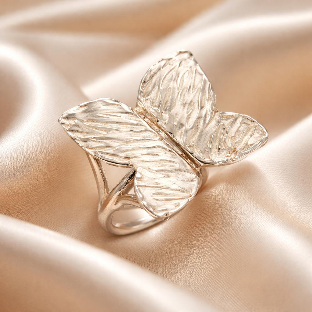 טבעת כסף פרפר