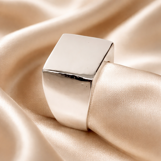 טבעת כסף חותם לגבר ולאישה