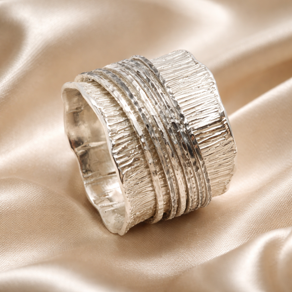 טבעת כסף מסתובבת/ ספינר אתרוג