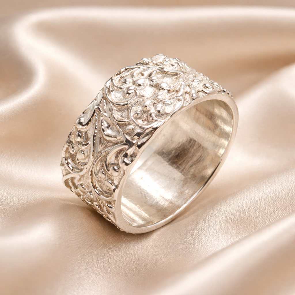 טבעת כסף רחבה /טבעת נישואין