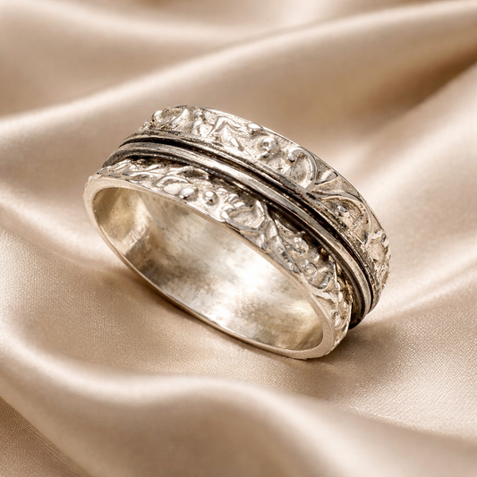 טבעת כסף מסתובבת / ספינר פעמונית