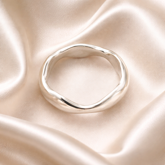 טבעת כסף גלים