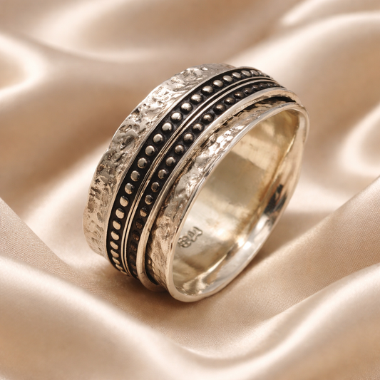 טבעת כסף מסתובבת / ספינר שקד