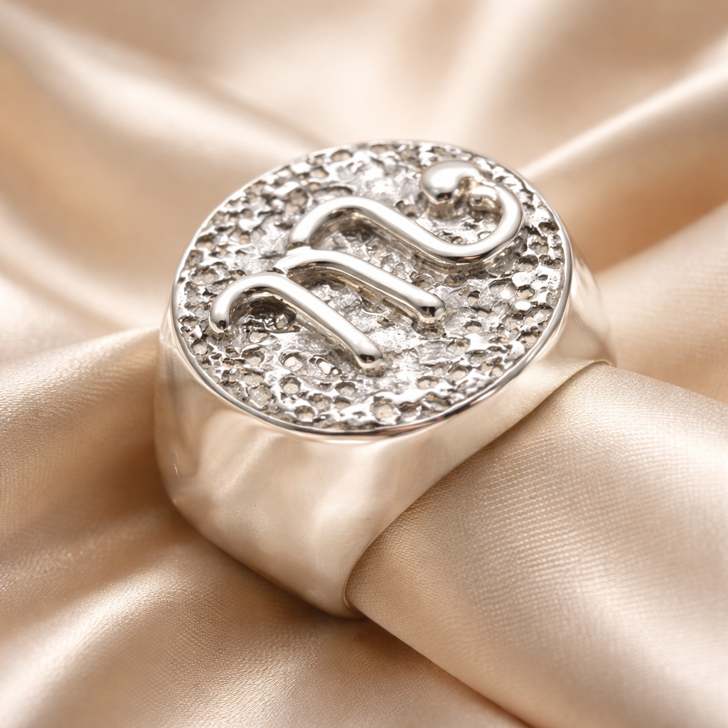 טבעת חותם עגולה עם אפשרות לחריטה